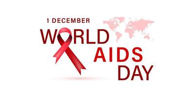 December 1 is World AIDS Day. Red ribbon concept. vector illustration.