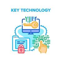 Key Technology Cyber System Vector Concept Color