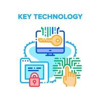 Key Technology Cyber System Vector Concept Color