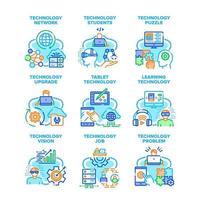 Technology Upgrade Set Icons Vector Illustrations