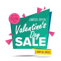 Valentine s Day Sale Banner Vector. Website Sticker, February 14 Web Page Design. Big Super Sale. Online Sales Concept. Isolated On White Illustration vector