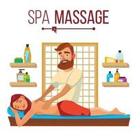 Spa Massage Vector. Relaxation Wellness Salon. Isolated Flat Cartoon Character Illustration vector