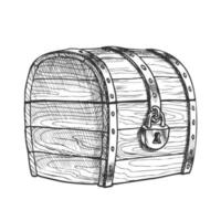 Treasure Chest Protected Metal Lock Vintage Vector