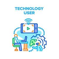 Technology User Vector Concept Color Illustration