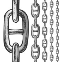 Chain And Links Seamless Pattern In Different Scale Vector