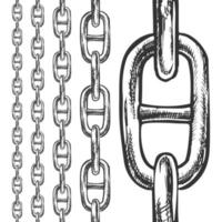 Chain And Links Seamless Pattern In Different Scale Vector