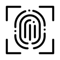 Scan Fingerprint Close-up Icon Vector Outline Illustration