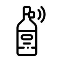 Beverage Bottle with Signal Sensor Icon Vector Outline Illustration