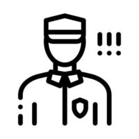 Policeman Control Security Icon Vector Outline Illustration