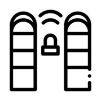 Alarm Signal Control Icon Vector Outline Illustration