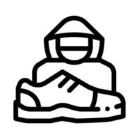 ilustración de contorno de vector de icono humano de ladrón de zapatos
