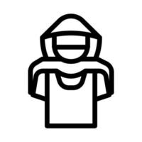 ilustración de contorno de vector de icono de concepto de ladrón de camisetas