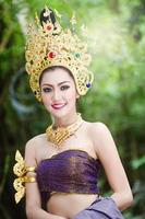 Thai women in national costume photo