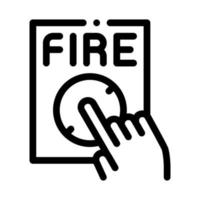 Hand Push Fire Button Icon Outline Illustration vector