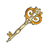 Classical Key Filigree Medieval Color Vector