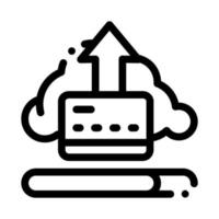 Write-Off Data Through Cloud Storage Icon Vector Outline Illustration