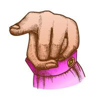 vector de gesto de señalar con el dedo índice de la mano femenina de color
