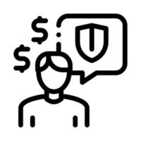 manager talk pay insurance icon vector outline illustration