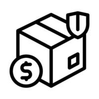 box delivery insurance icon vector outline illustration