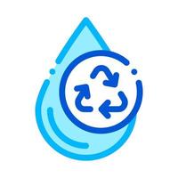 icono de signo de vector de marca de reciclaje y gota de agua