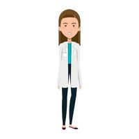 doctor icono de personaje de avatar femenino vector