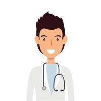 doctor male with stethoscope isolated icon vector