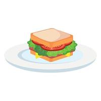 sandwich on plate vector design