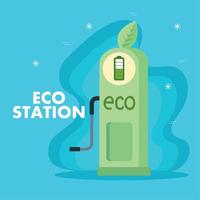 eco station with leaf vector design