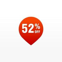 52 discount, Sales Vector badges for Labels, , Stickers, Banners, Tags, Web Stickers, New offer. Discount origami sign banner.
