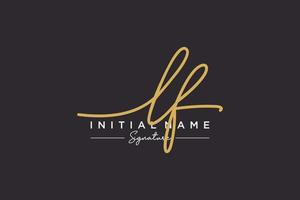 Initial LF signature logo template vector. Hand drawn Calligraphy lettering Vector illustration.