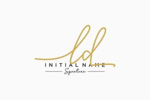 Initial LD signature logo template vector. Hand drawn Calligraphy lettering Vector illustration.