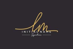 Initial LM signature logo template vector. Hand drawn Calligraphy lettering Vector illustration.