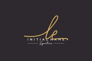 Initial LE signature logo template vector. Hand drawn Calligraphy lettering Vector illustration.