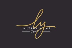 Initial LY signature logo template vector. Hand drawn Calligraphy lettering Vector illustration.