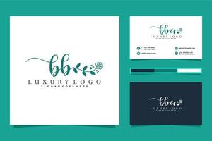 Initial BB Feminine logo collections and business card templat Premium Vector