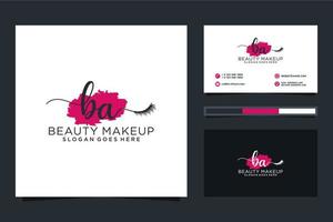 Initial BA Feminine logo collections and business card templat Premium Vector