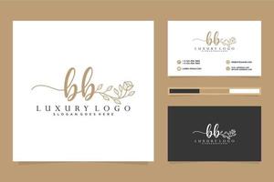 Initial BB Feminine logo collections and business card templat Premium Vector