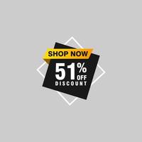 51 discount, Sales Vector badges for Labels, , Stickers, Banners, Tags, Web Stickers, New offer. Discount origami sign banner.