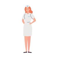 nurse with uniform, female nurse on white background vector