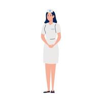 nurse with uniform, female nurse on white background vector