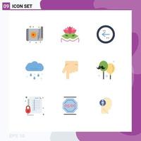 9 Flat Color concept for Websites Mobile and Apps finger rainy arrow rain left Editable Vector Design Elements