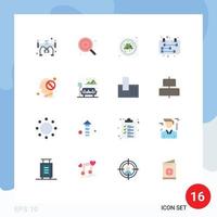 paquete de iconos de vector de stock de 16 signos y símbolos de línea para calendario humano cerrado sin calendario de dieta paquete editable de elementos creativos de diseño de vectores