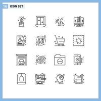 16 Universal Outline Signs Symbols of file web carnival planning coding Editable Vector Design Elements