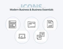 paquete de iconos de línea de elementos esenciales de negocios y negocios modernos 5 diseño de iconos. Corte. acción. identificación. teléfono. oficina vector