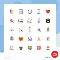 Universal Icon Symbols Group of 25 Modern Flat Colors of medicine health patient report mobile timer Editable Vector Design Elements