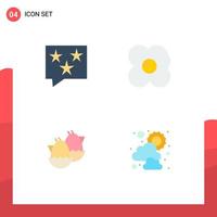 Pack of 4 Modern Flat Icons Signs and Symbols for Web Print Media such as bubble baby rate kitchen nature Editable Vector Design Elements