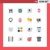 Universal Icon Symbols Group of 16 Modern Flat Colors of map egg no meat easter egg decoration Editable Pack of Creative Vector Design Elements