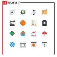 Set of 16 Vector Flat Colors on Grid for documents share settings folder iot Editable Pack of Creative Vector Design Elements
