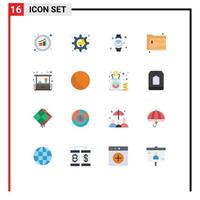 Set of 16 Vector Flat Colors on Grid for documents share settings folder iot Editable Pack of Creative Vector Design Elements