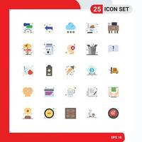 Modern Set of 25 Flat Colors and symbols such as board education snow desk document Editable Vector Design Elements